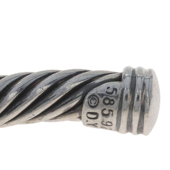 David Yurman Cable Chalcedony Station Cuff Bracelet 6 3/4" Sterling 925 Gold 14k - Picture 5 of 6